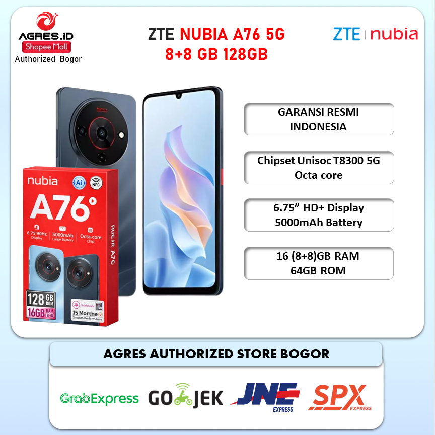 Jual ZTE Nubia A76 5G 8GB/128GB - Garansi Resmi ZTE Indonesia | Shopee Indonesia