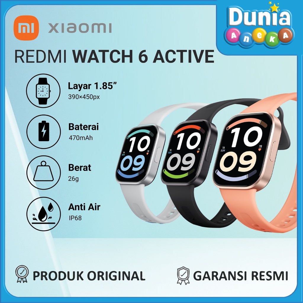Jual Xiaomi Redmi Watch 6 Active Smartwatch AMOLED 1.85 Inch Bluetooth Call AOD Baterai 18 Hari - Dunia Aneka | Shopee Indonesia