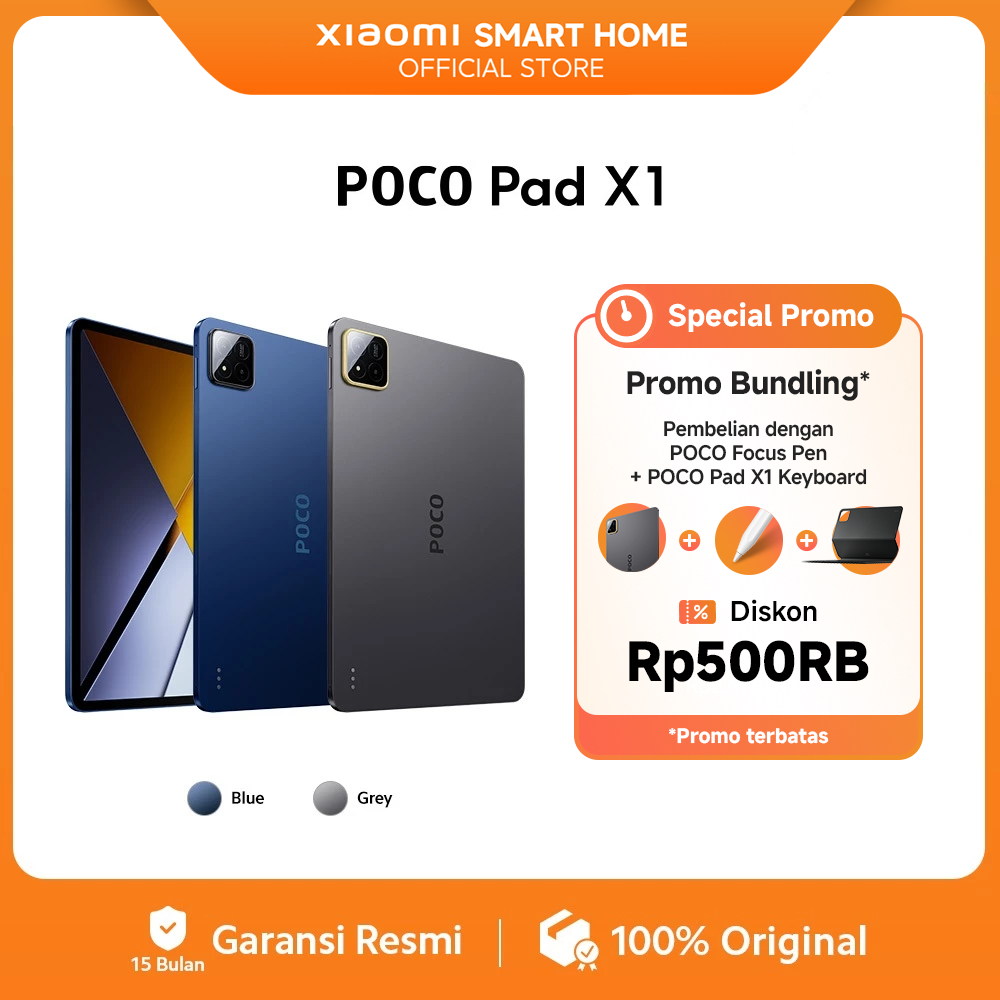 Jual POCO Pad X1 (8GB/512GB) | Layar jernih 3.2K 144Hz | Snapdragon® 7+ Gen 3 | Baterai besar 8850mAh (typ) | Xiaomi HyperAI | Quad speaker dengan Dolby Atmos® [Official Store] | Shopee Indonesia