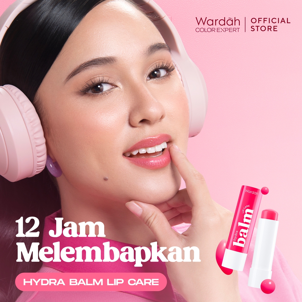 WARDAH Lip Balm Hydrabalm Lip Care 4g - Strawberry