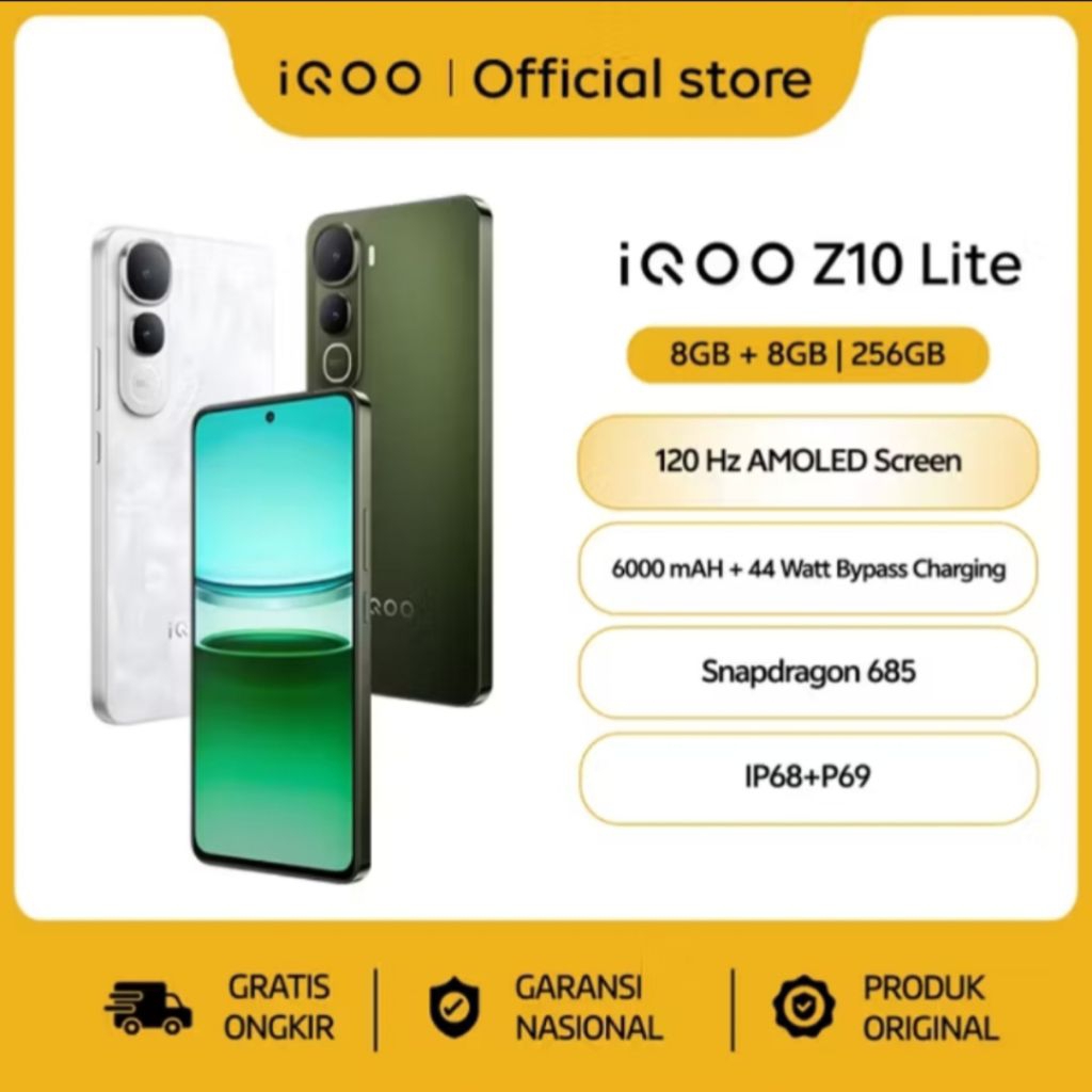 Jual iQOO Z10 Lite 4G 8/256GB Garansi Resmi. | Shopee Indonesia