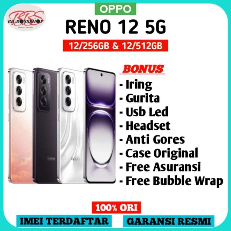 Jual OPPO Reno 12 5G 12/256GB | 12/512GB Garansi Resmi | RENO 12 5G | Shopee Indonesia