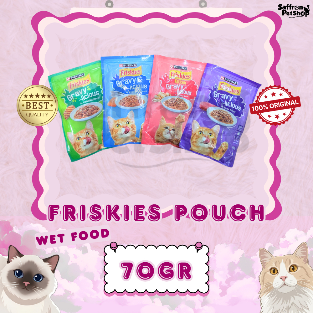 Purina Friskies Gravy-licious Wet Food 70gr Makanan Kejukat Cair untuk Kucing