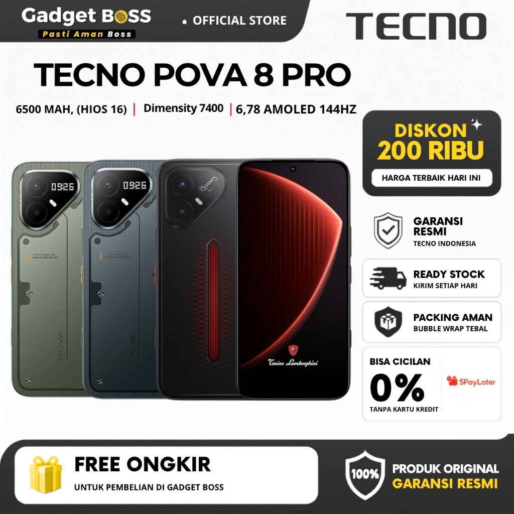 Jual TECNO POVA 8 PRO 5G | Garansi Resmi Indonesia | Resmi | Ready Stock | Shopee Indonesia