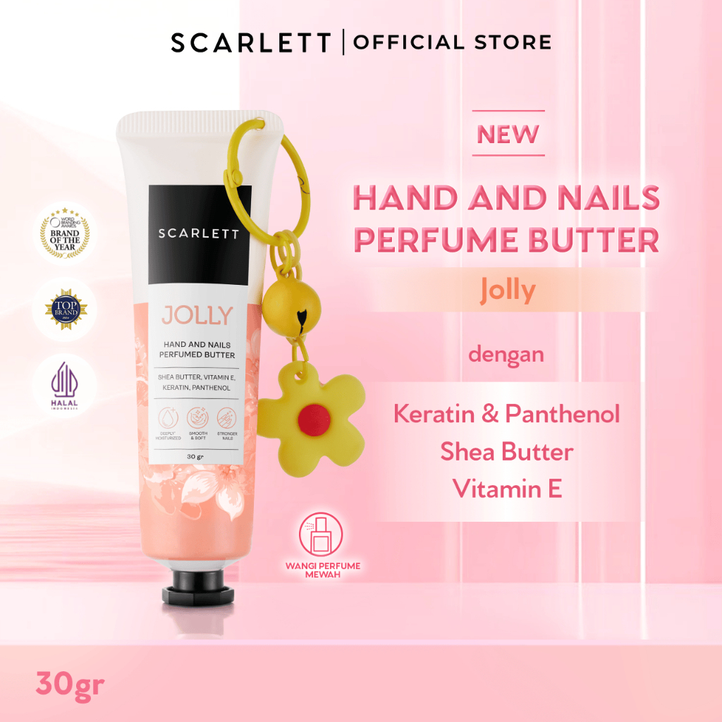 Jual [EXCLUSIVE LAUNCH] SCARLETT Hand and Nails Perfumed Butter Jolly | Hand Cream Menutrisi Kulit, Menguatkan Kuku, Melembutkan Kulit Tangan, Wangi Parfum Mewah dengan Tekstur Buttery dan Ready To Go | Diperkaya Shea Butter, Vitamin E, Keratin dan Panthe
