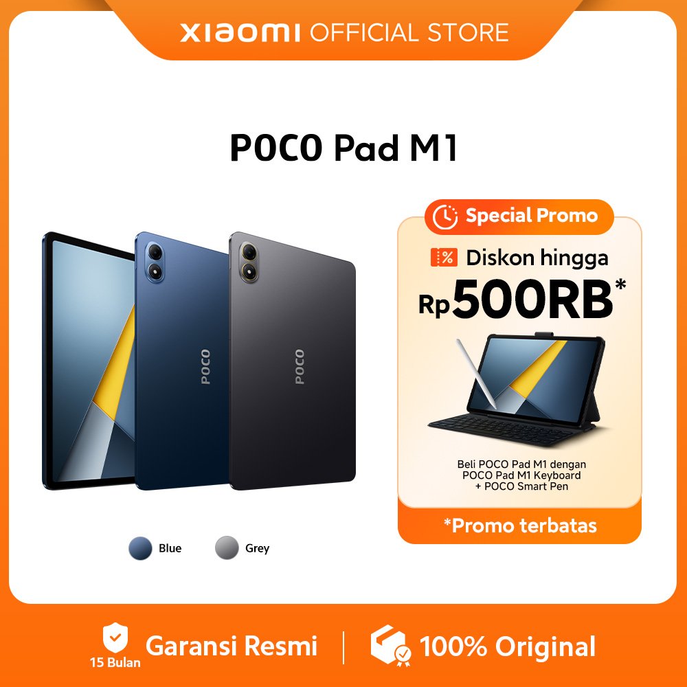 Jual POCO Pad M1 (8GB/256GB) | Layar jernih 12.1" 2.5K | Snapdragon® 7s Gen 4 | Baterai jumbo 12000mAh (typ) | Quad speaker dengan Dolby Atmos® [Official Store] | Shopee Indonesia