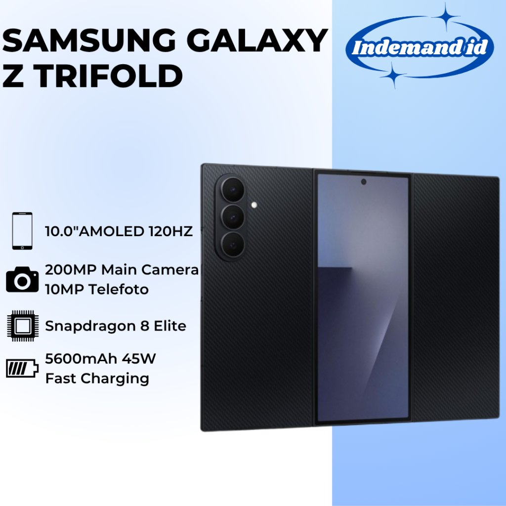 Jual Samsung Galaxy Z Trifold 5G 10.0''LTPO AMOLED 120HZ Snapdragon 8 Elite 5600mAh 45W 200MP Main Camera | Shopee Indonesia