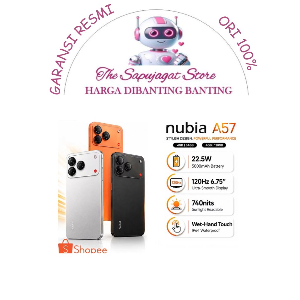 ZTE Nubia A57 [4/64GB] & [4/128GB] New Garansi Resmi Promo Bandung