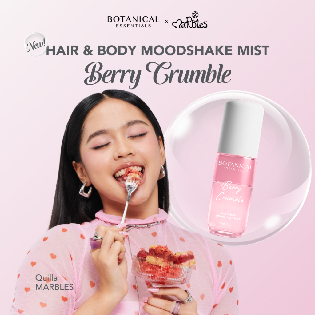 [NEW LAUNCH] Botanical Essentials - Hair & Body Moodshake Mist Berry Crumble [55mL] | Parfum Pewangi Rambut Badan - Anti Frizz Anti Pollution Anti Odor Anti Stain Wangi Tahan Lama