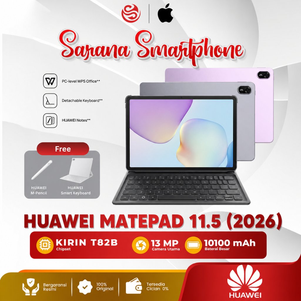 HUAWEI MatePad 11.5 8/256 (2026) PaperMatte Display Bonus Keyboard M-Pencil Original Garansi Resmi