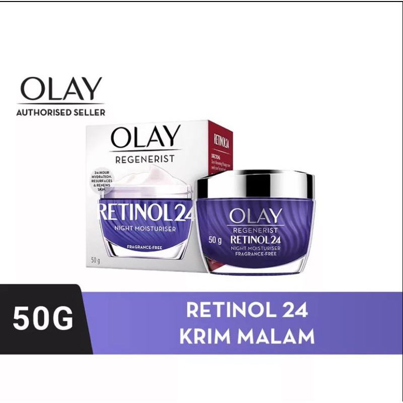 Olay Regenerist Retinol 24 Niacinamide Night Moisturizer Cream Skincare Perawatan Wajah Antiaging 50g
