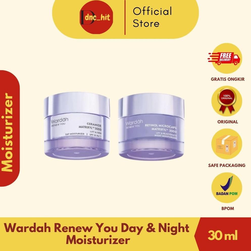 [DNC_HIT] Wardah Renew You Retinol Microcaps Matrixyl 3000 Lift & Rejuvenate Night Moisturizer & Day Moisturizer 30g
