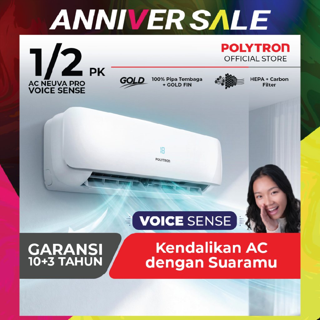 Jual POLYTRON AC Neuva Pro with Voice Sense 1/2 PK PAC 05VZAI | Shopee Indonesia