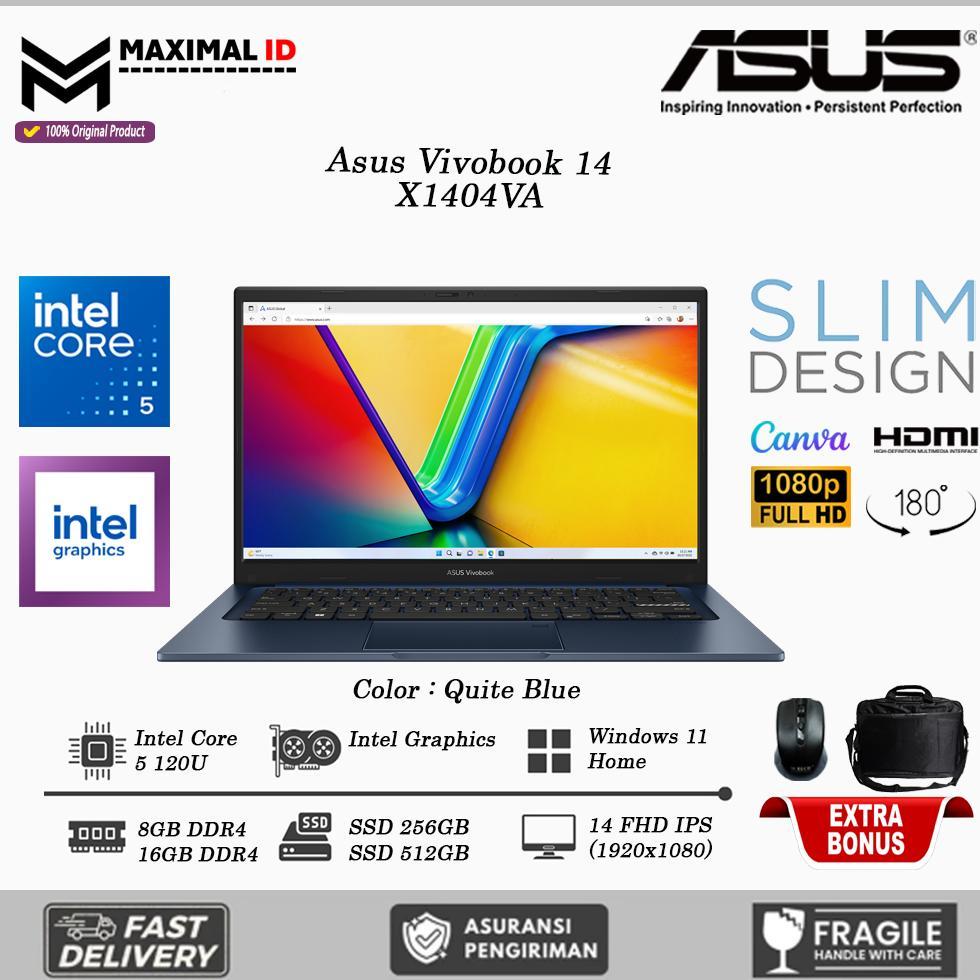 Laptop ASUS Vivobook 14 X1404VA CORE i5 120U RAM 24GB 512GB SSD 14 Inch FHD Numpad Windows11