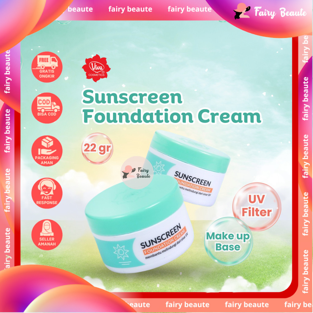 Jual Viva Sunscreen Foundation - UV FILTER 22 gr warna transparan | Shopee Indonesia