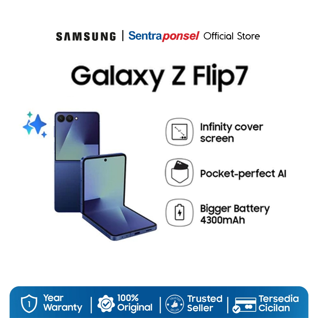 Samsung Galaxy Z Flip 7 12GB/256GB 12GB/512GB Hp Lipat AI | Kamera 200MP | GARANSI RESMI
