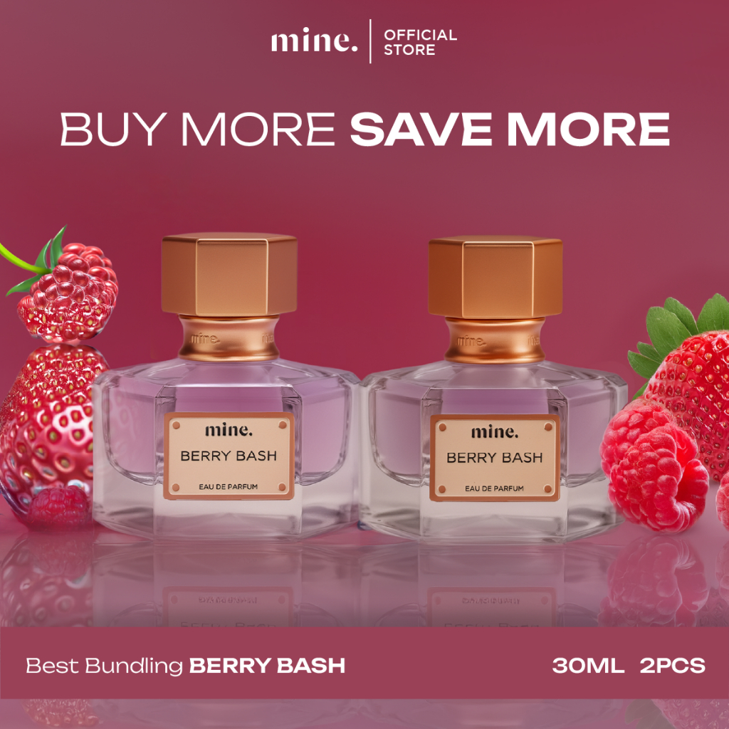 Mine Perfumery Double Pack Berry Bash - 2 x 30 ml Extrait De Perfume | Parfum Segar Wangi Buah Anak Muda Remaja Sekolah Kuliah