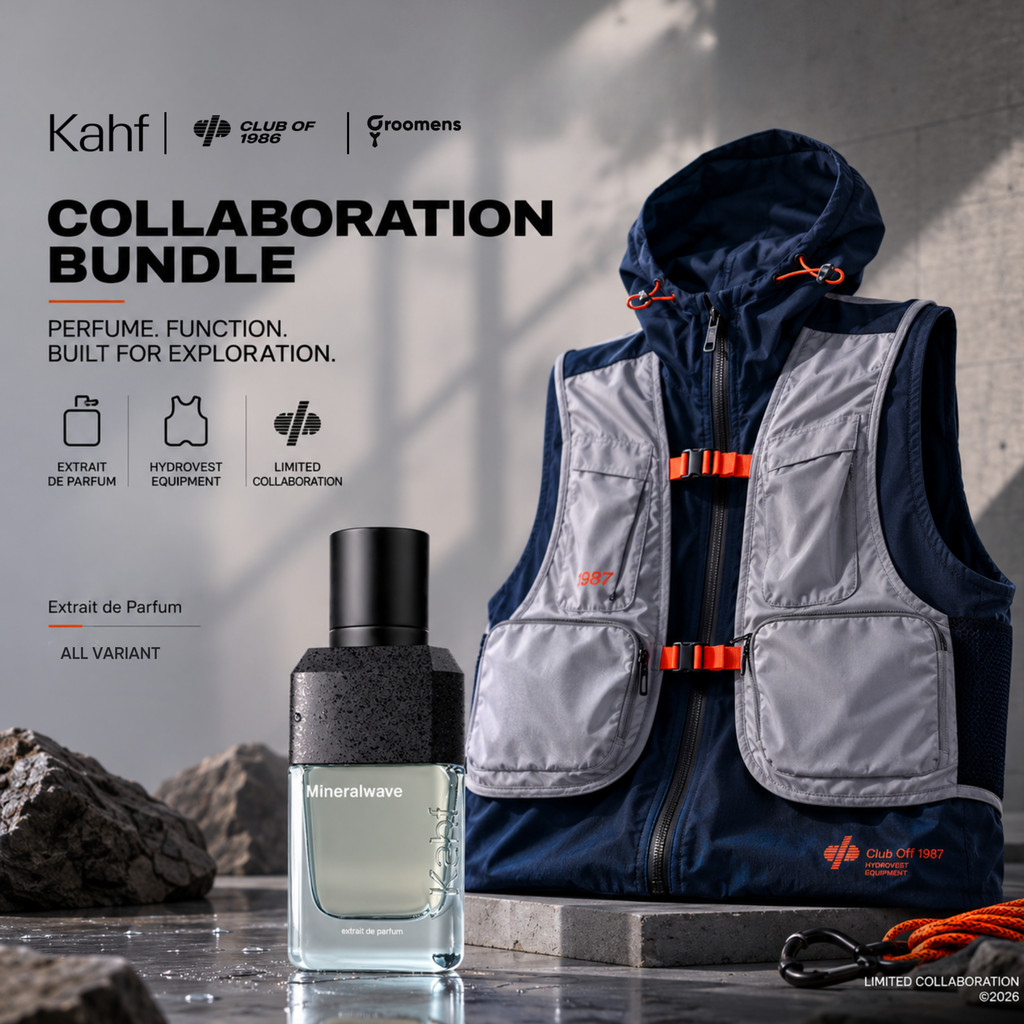Kahf X Club of 1986 Mineralwave Extrait de Parfum 50 ml - Oracle Series - Parfum Tahan Lama Aroma Akigalawood White Bergamot