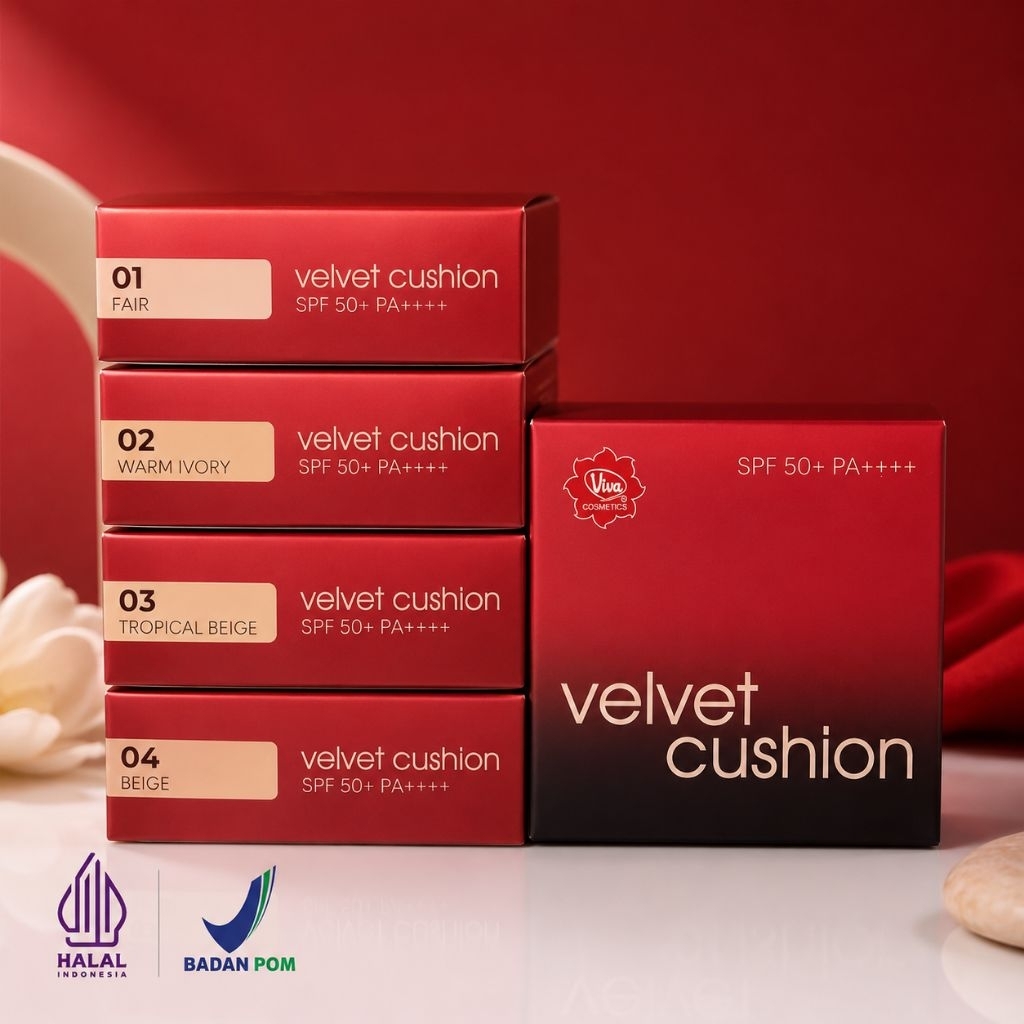 Viva Cosmetics Velvet Cushion SPF50+ PA++++ Original | Natural Flawless Finish | BPOM & Halal