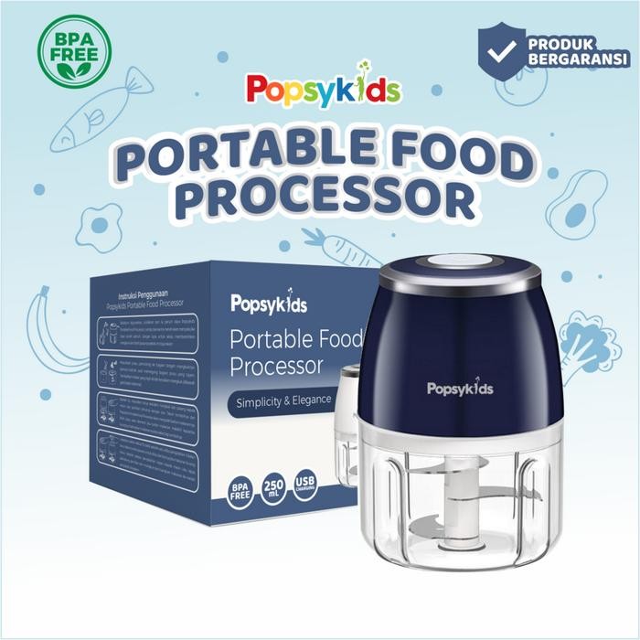 Terlaris Popsykids Portable Food Processor Blender MPASI Mini Chopper Elektrik Penggiling Makanan