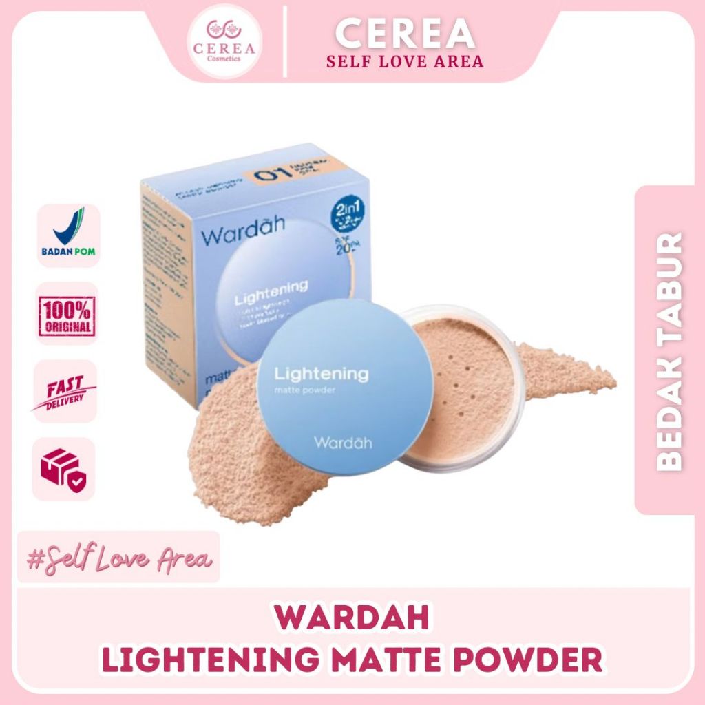 [BPOM] Wardah Lightening Matte Loose Powder 20 g - Bedak Tabur dengan Smooth Matte Finish Flawless