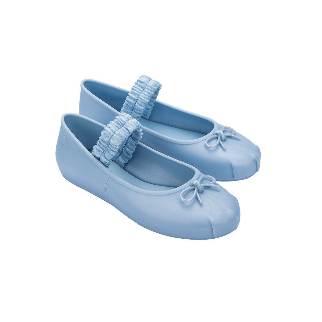 Sepatu Flat Wanita Melissa Sophie Scrunch Ad Metallic Blue