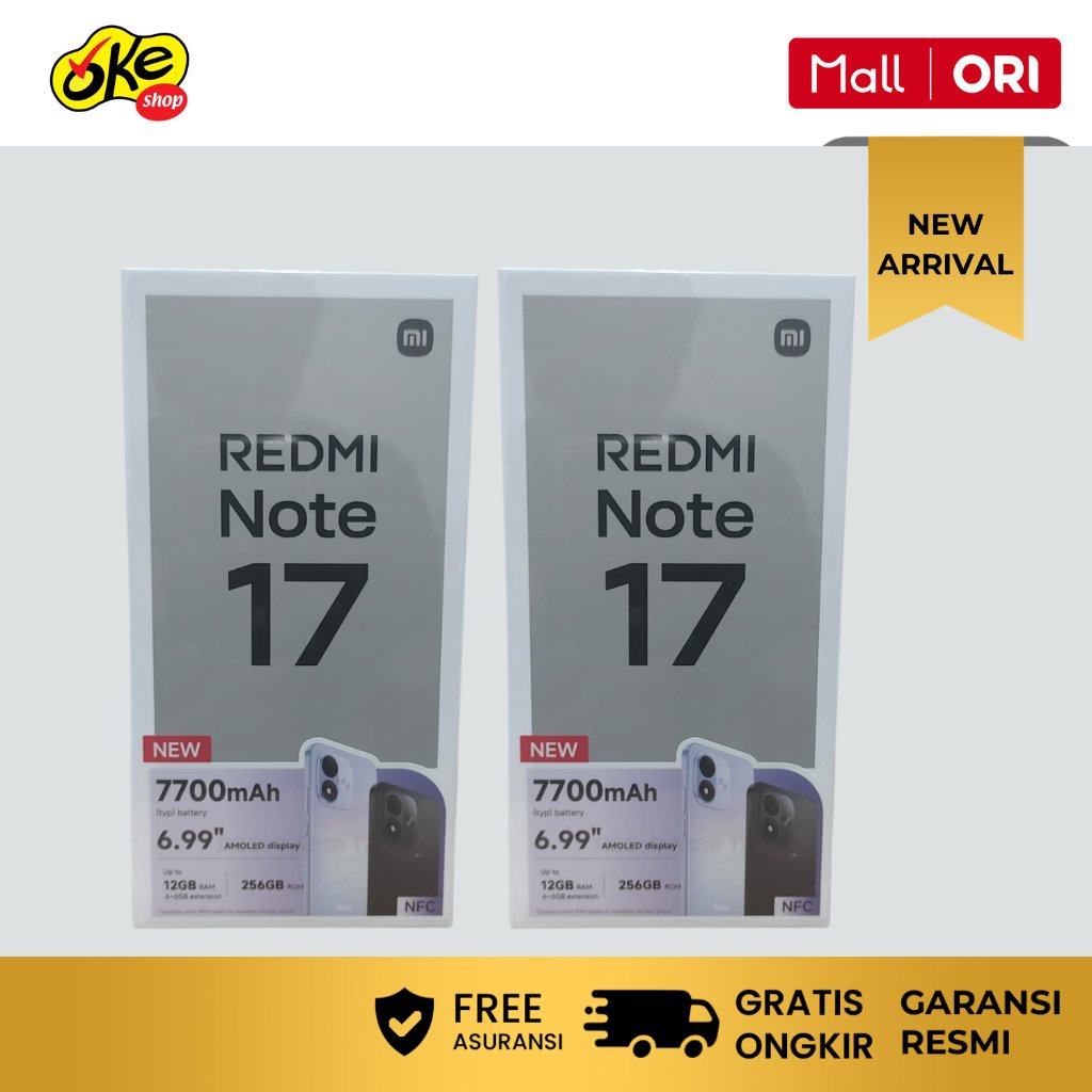 Xiaomi Redmi Note 17 5G 8/256GB | Note 17 4G 6/256GB Garansi Resmi