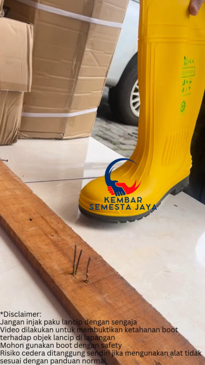 MIWA DURAMAX Sepatu Boot Karet Ujung Tapak Sol FULL Baja Besi Steel Toe PVC Proyek Safety K3L Konstruksi Boots APAR X-SPARTA Gosave Ujung Besi dan Midsole Steel Plate Bengkel Warehouse | Lazada Indonesia