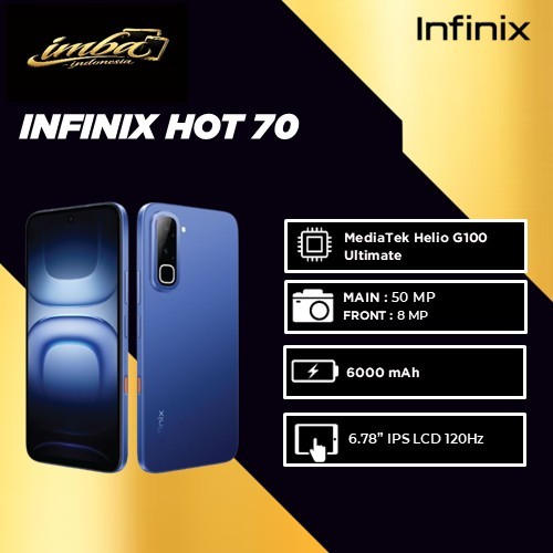 NEW Infinix Hot 70 [4/128GB] [6/128GB] [6/256GB] [8/128GB]MediaTek Helio G100 Ultimate GARANSI RESMI INDONESIA