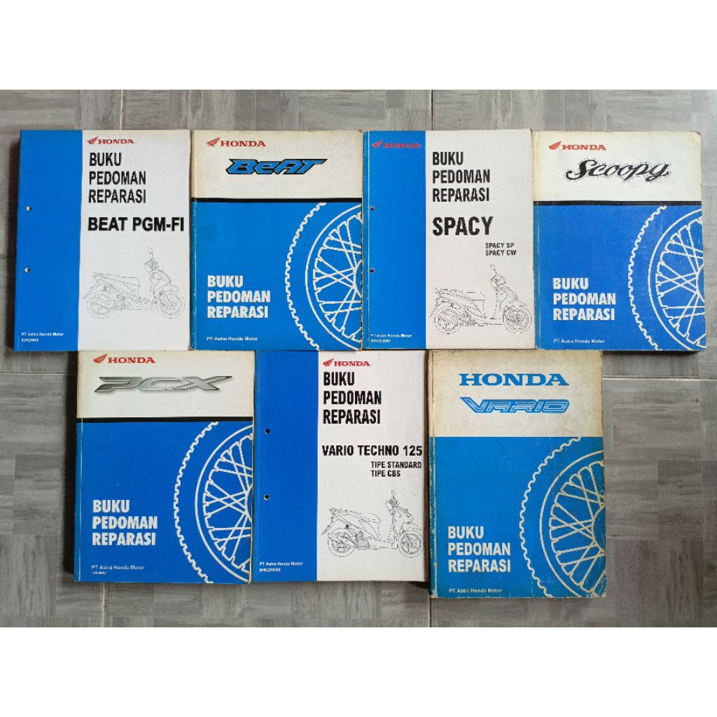 BUKU PEDOMAN REPARASI UMUM MANUAL BOOK HONDA BEAT SPACY SCOOPY VARIO PCX VARIO TECHNO ORIGINAL