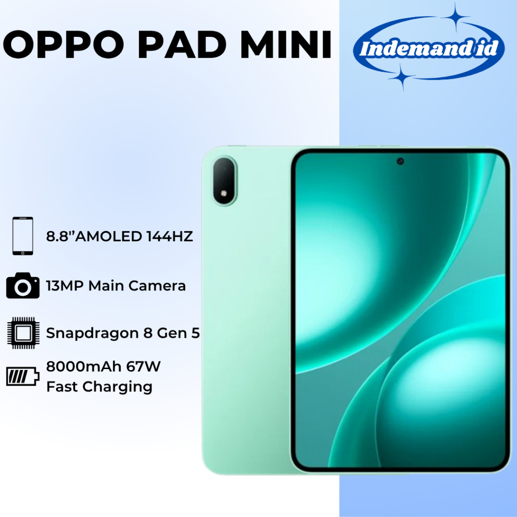Jual Oppo Pad Mini 8.8''AMOLED 144HZ Snapdragon 8 Gen 5 8000mAh 67W 13MP | Shopee Indonesia