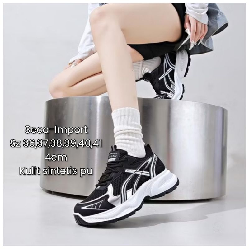 Sepatu Wanita Seca-Import 001x dengan Tinggi Hak 4cm - Casual, Shoes, Cewek, Sneakers