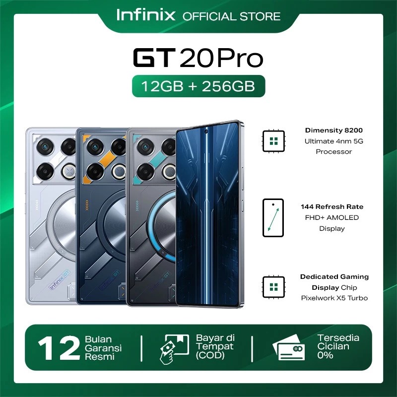 Jual Infinix GT 20 Pro 5G (12/256GB) (8/256GB) - Up to 16GB Extended RAM - Dimensity 8200 Ultimate - 6.78" Amoled FHD+ 144Hz - 108MP - NFC | Shopee Indonesia