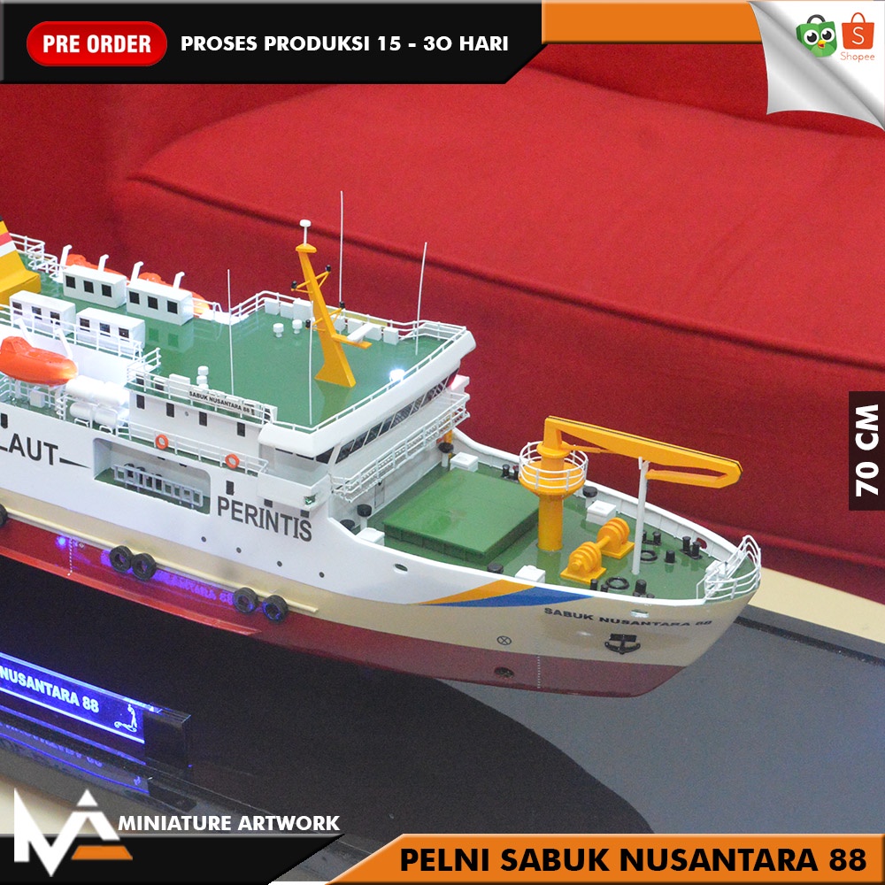 Jual (PRE-ORDER) MINIATUR KAPAL PELNI SABUK NUSANTARA 88 70 CM I PAJANGAN GIFT SOUVENIR | Shopee Indonesia
