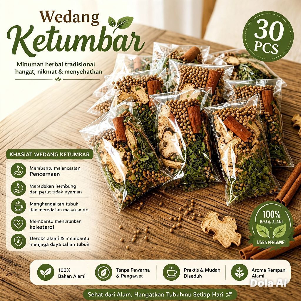 1 PACK ISI 30 - WEDANG Teh Ketumbar Kayu Manis Jahe Daun Kelor  Atasi Diabetes & Kolesterol Alami Herbal