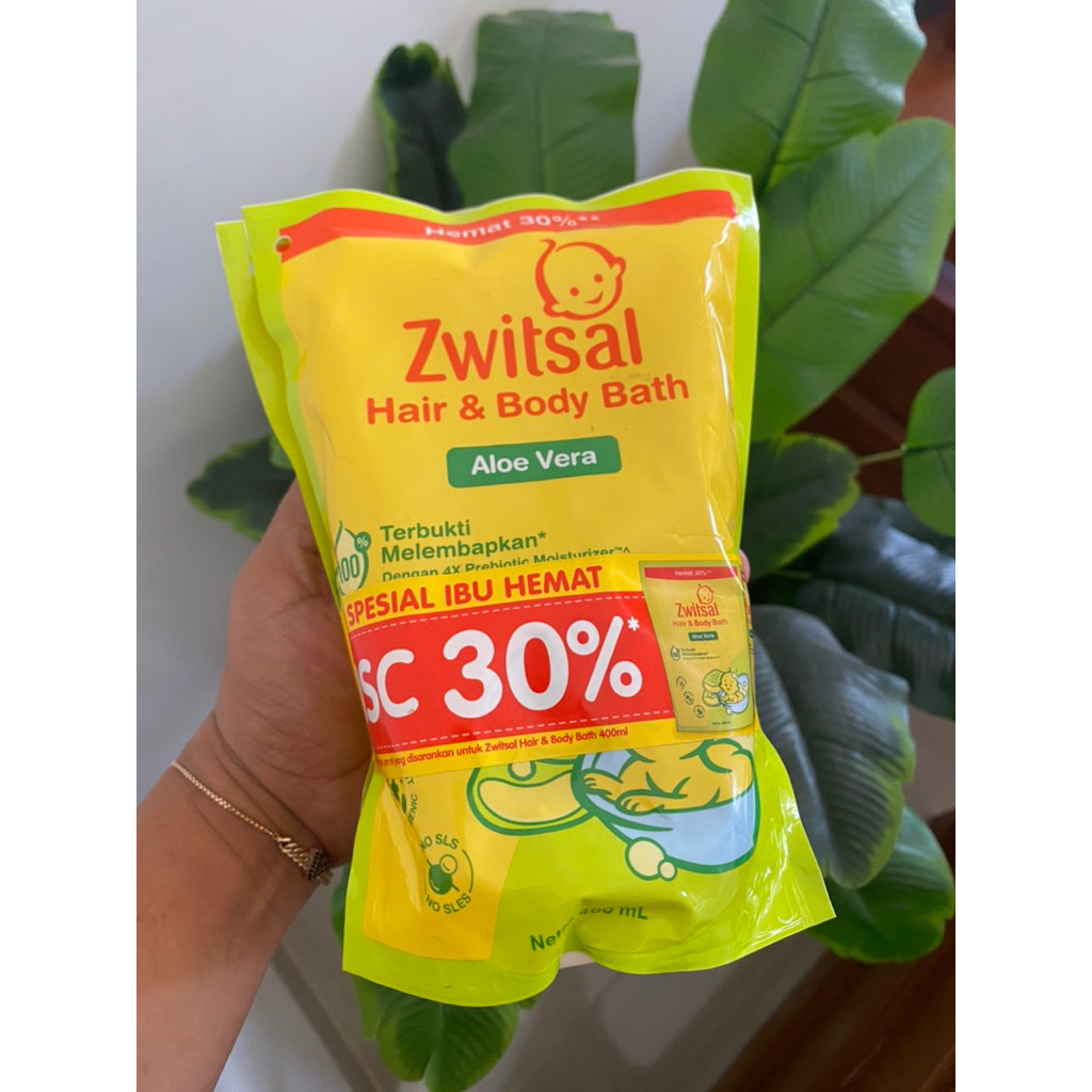 (2pcs) ZWITSAL BABY HAIR & BODY BATH 2IN1 ALOE VERA 400 ml