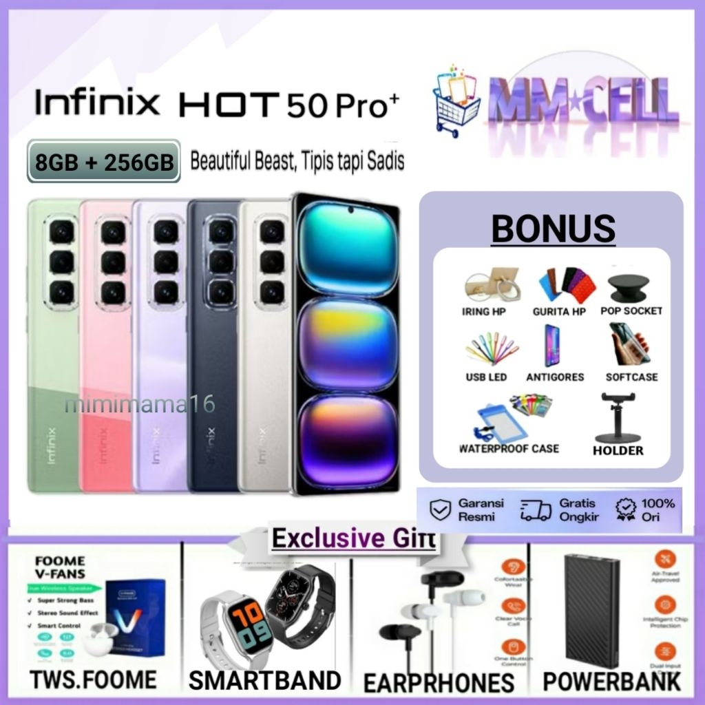 Jual INFINIX HOT 50 PRO PLUS NFC RAM 8/256 GB | HOT 50 PRO + 8/256 GB | HOT 50 PRO+ 8/256 | HOT50 PRO PLUS 8/256 GARANSI RESMI INFINIX INDONESIA | Shopee Indonesia