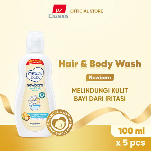 Cussons Baby Newborn Hair & Body Wash - Sabun Bayi 2in1 100ml x 5 pcs