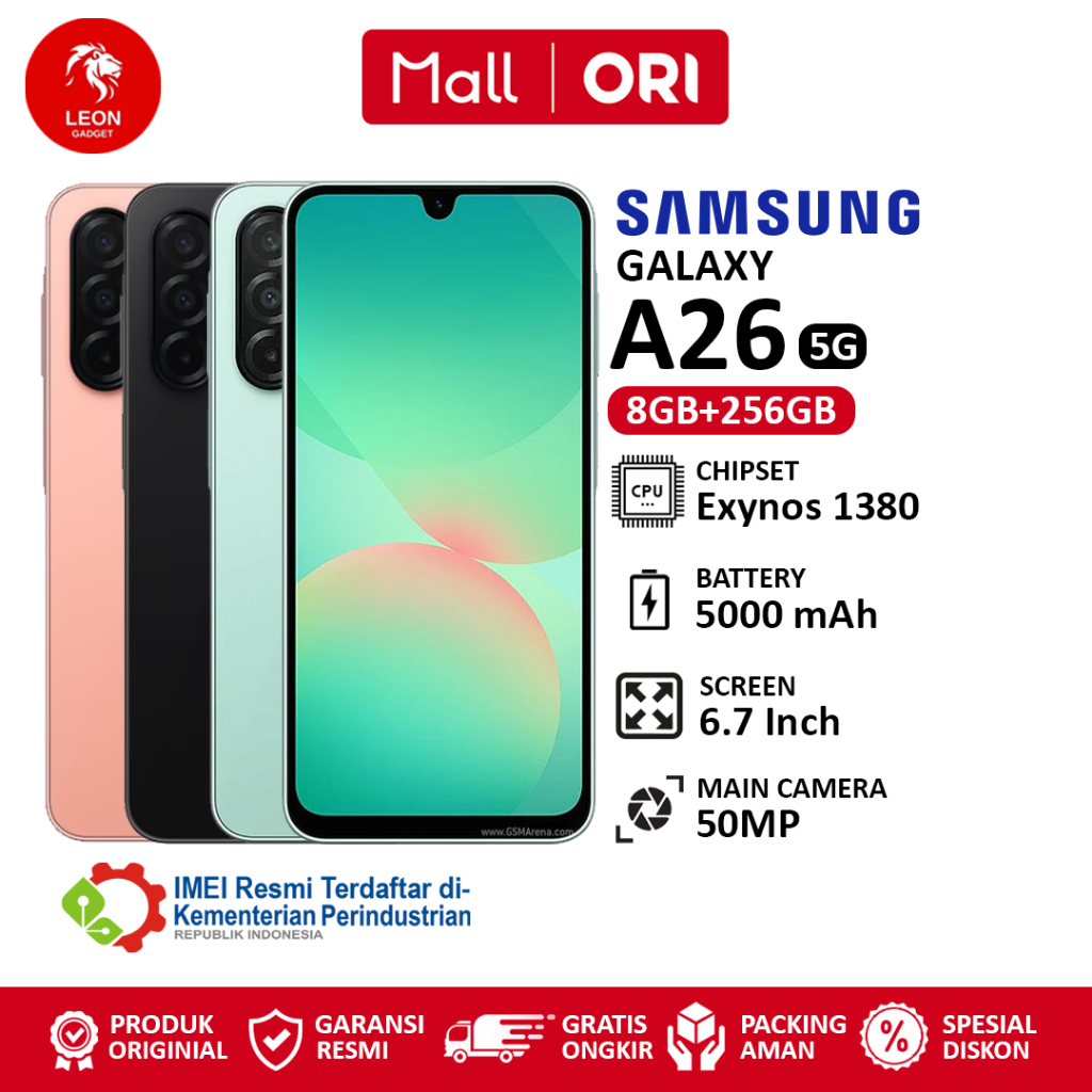 Samsung Galaxy A26 5G [8GB+256GB] - Garansi Resmi 1 Tahun