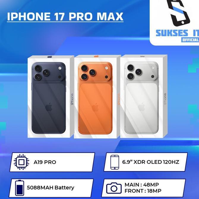 [ TP ]  IPHONE 17 PRO MAX 256B GARANSI RESMI INDONESIA | A19 PRO CHIP | IOS 26 | TRIPLE KAMERA 48MP | 6.9" INCH SUPER RETINA XDR OLED 120Hz
