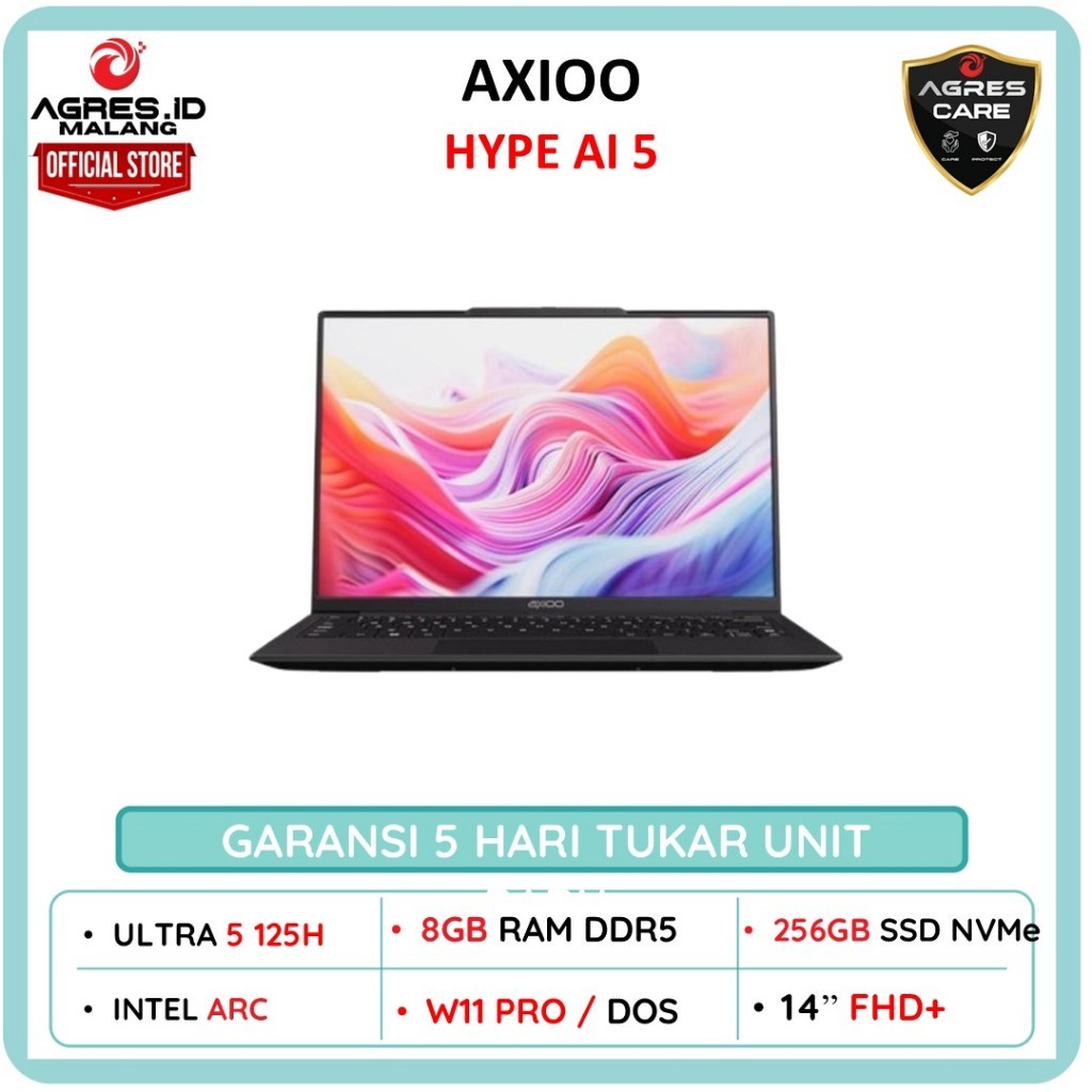 AXIOO HYPE AI 5 ULTRA 5 125H 8GB 256GB DOS 14" FHD IPS