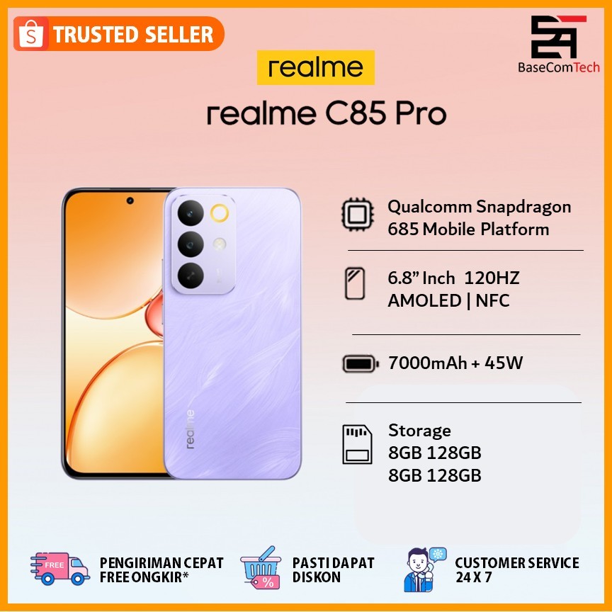 Handphone Realme C85 PRO | ROM 8GB 256GB | 7000mAh 45Wired | 6.8 Inches 120HZ | Garansi Resmi Indonesia