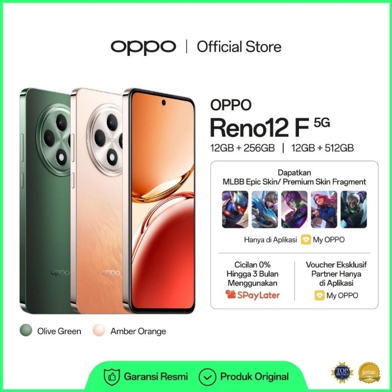 OPPO Reno 12 F 5G 12gb/256gb [AI Potrit Expert, All-Round Amour, Dimensity 6300,45W SUPERVOOC]
