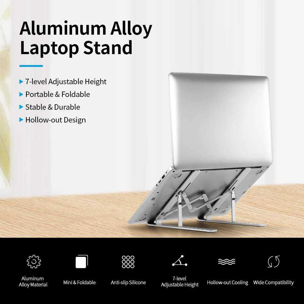 A.H - Docooler Laptop Stand Lipat Aluminium Foldable Adjustable 7 Level - N7