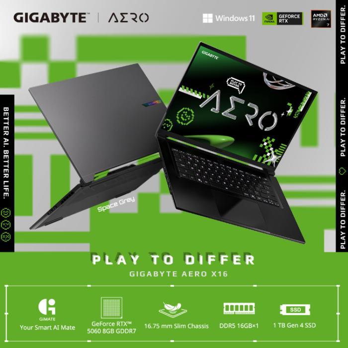 GIGABYTE AERO X16 Ryzen AI 7 350 RTX 5070 WQXGA 165Hz 16GB 1TB - Standard
