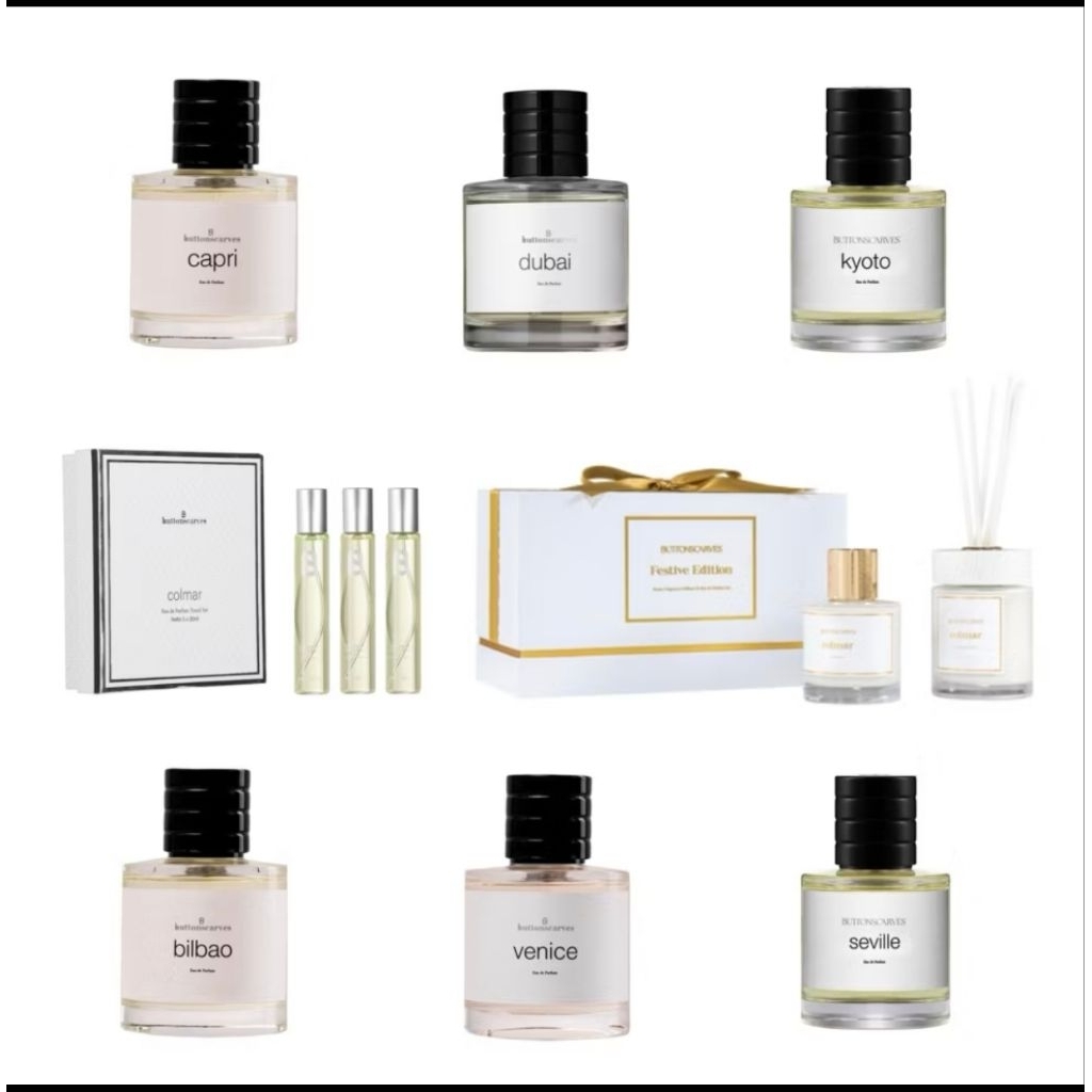 Buttonscarves - Eau De Parfum Billbao, Borabora, Seville, Alexander (85ml) Wangi Segar dan Mewah