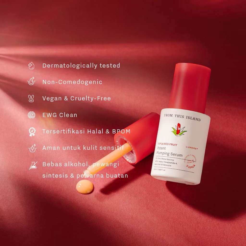 From This Island Papua Red Fruit Potent Plumping Serum 20ml | Serum Anti-Aging Alternative Retinol Meremajakan & Mengencangkan Kulit