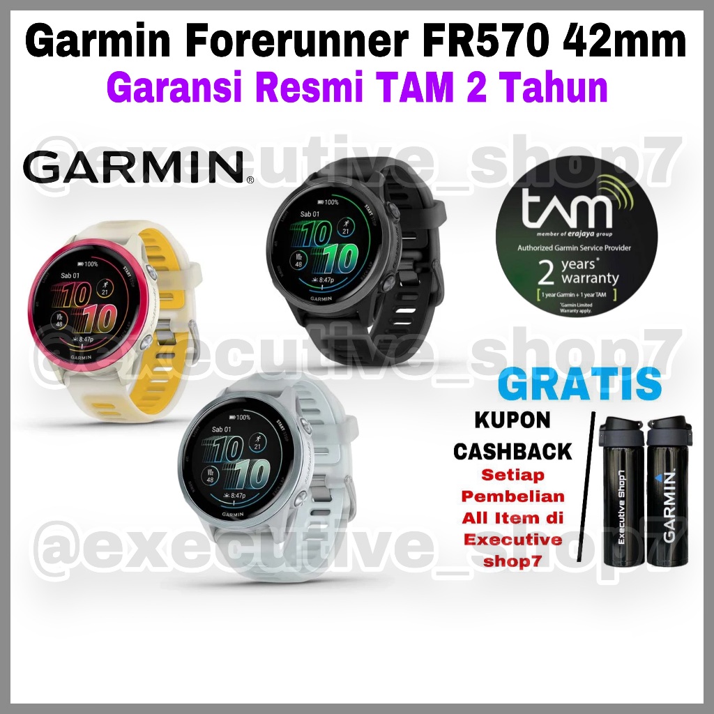 Garmin Forerunner FR570 42MM - Garansi Resmi TAM 2 Tahun