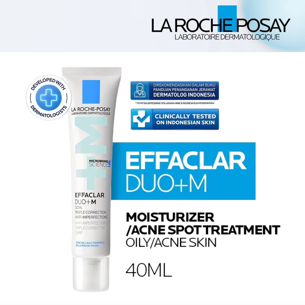 [ Original ]La Roche Posay Effaclar Duo+M Moisturizer 40ml Acne/ Oily Skin - Pelembab Wajah Jerawat/ Berminyak