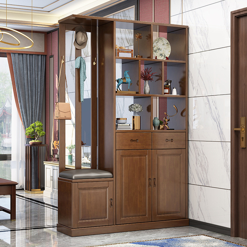 Jual Chinese-style simple solid wood wine cabinet integrated room home storage partition screen | Shopee Indonesia